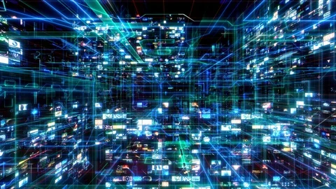 Media Technology Interface Computer Data Digital Screen Stock Footage 129706781