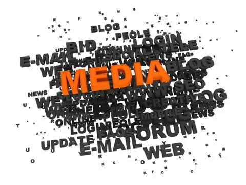 Media text is a conceptual image Stock Illustration