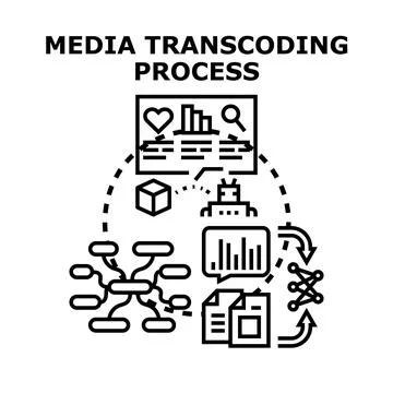 Media transcoding process for digital content optimization Stock Illustration