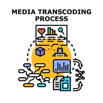 Media transcoding process for digital content optimization Illustrazione stock