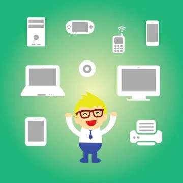 Media vector cartoon Illustrazione stock