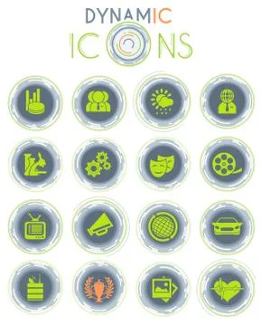 Media vector dynamic icons Stock Illustration