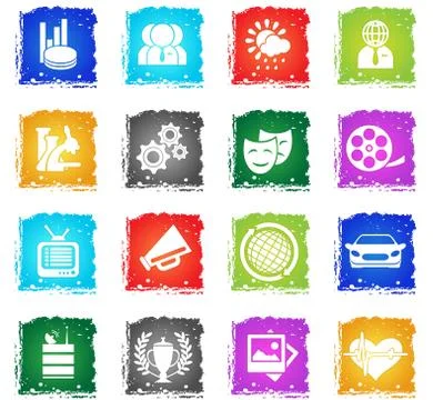Media vector icon set Stock Illustration