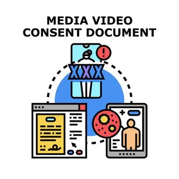 Media video consent document agreement for digital content 스톡 일러스트