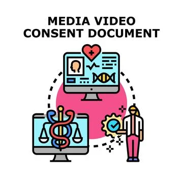 Media video consent document process agreement Stock Illustration