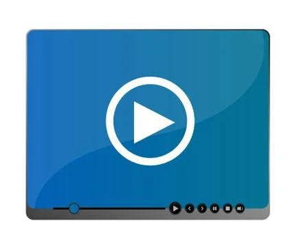 Media video player interface. Play web media player icon. Media video player  Illustrazione stock