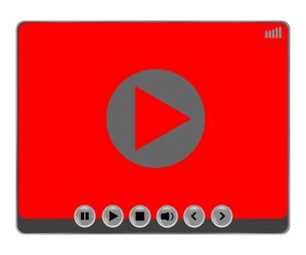 Media video player interface. Play web media player icon. Media video player  Illustrazione stock