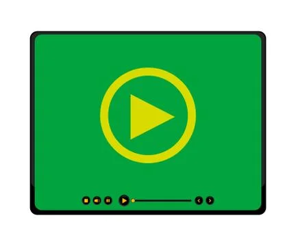 Media video player interface. Play web media player icon. Flat multimedia pla Illustrazione stock