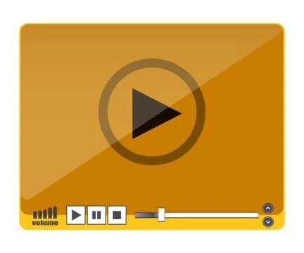 Media video player interface. Play web media player icon. Flat multimedia pla Illustrazione stock