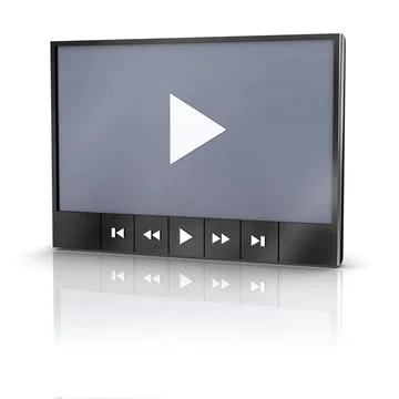 Media video player with reflection 스톡 일러스트