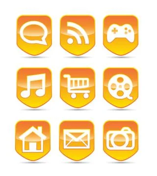 Media web button Stock Illustration