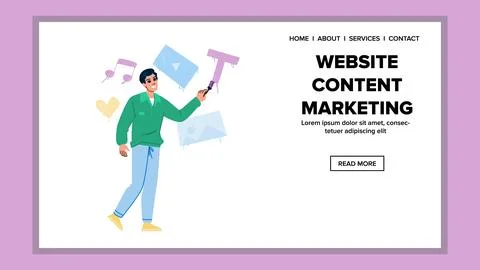 Media website content marketing vector 스톡 일러스트