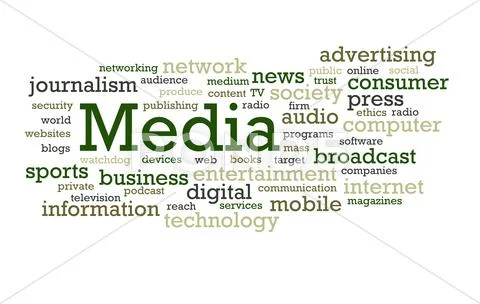 Media Word Cloud Stock Photos