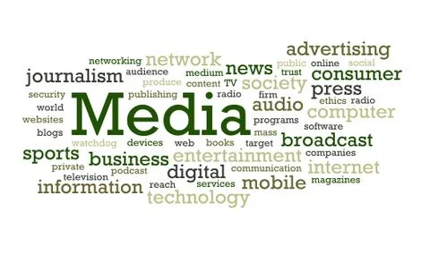 Media Word Cloud Stock Photos