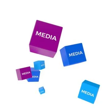 MEDIA word on colored cubes, creative business concept Stock Illustration