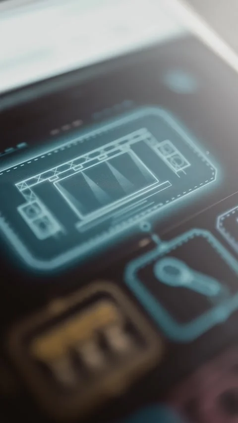 Media workstation tile illuminates speaker and monitor layout Stock Footage 346039382
