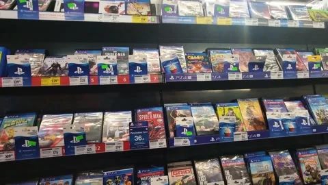 MediaExpert electronics store shelves Stock Video Pond5