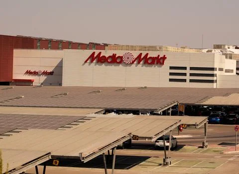MediaMarkt Electronics Store with Solar Panel Parking Canopy Photos