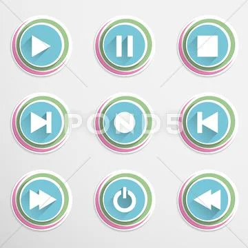Mediaplayar buttons Stock Illustration