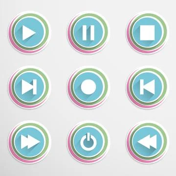 Mediaplayar buttons Stock Illustration