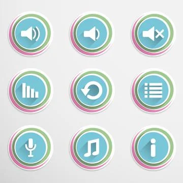 Mediaplayar buttons Stock Illustration