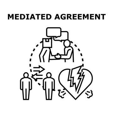 Mediating agreement resolving conflict between people icons Stock Illustration