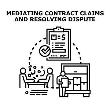 Mediating contract claims and resolving business disputes Stock Illustration