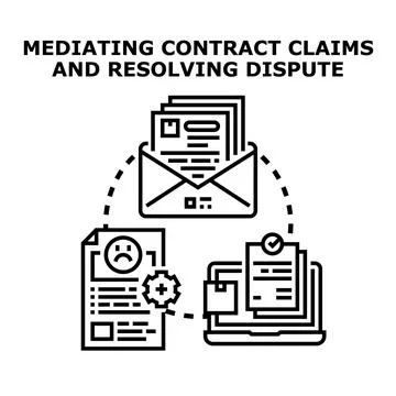Mediating contract claims and resolving business dispute Stock Illustration