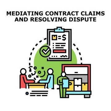 Mediating contract claims and resolving business disputes Stock Illustration