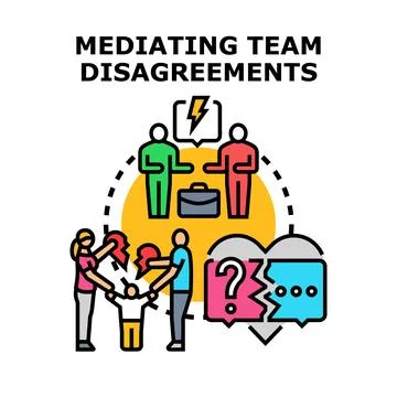 Mediating team disagreements and resolving conflicts Ilustración de archivo