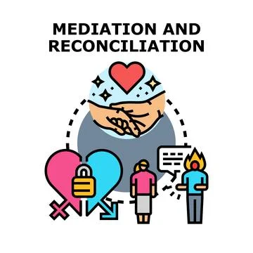 Mediation and reconciliation concept resolving family conflict Stock Illustration