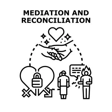 Mediation and reconciliation concept resolving family conflict Stock Illustration