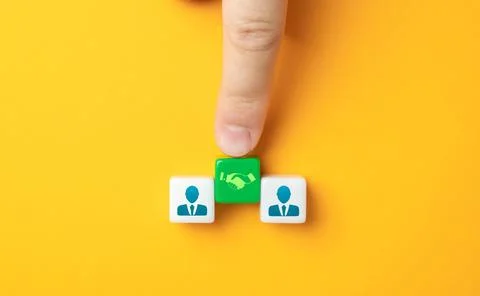 Mediation in concluding an agreement between two parties. Offer a balanced ap Stock Photos