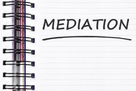 Mediation words on spring note book Stock Photos