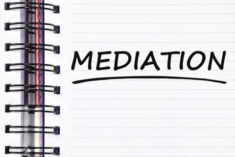 Mediation words on spring note book Foto stock