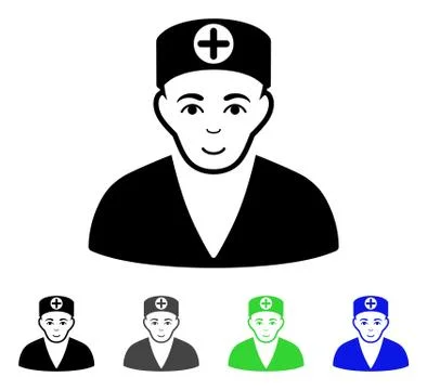 Medic Flat Icon Illustrazione stock