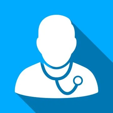 Medic Flat Long Shadow Square Icon Illustrazione stock