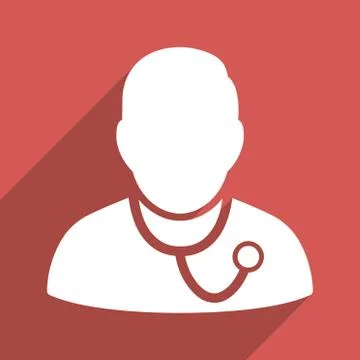 Medic Flat Longshadow Square Icon 스톡 일러스트
