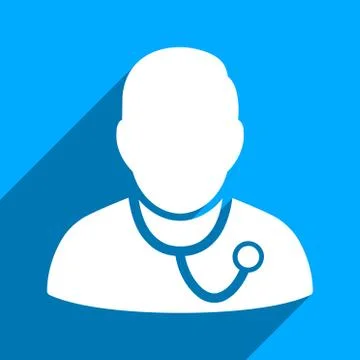 Medic Flat Square Icon with Long Shadow Illustrazione stock