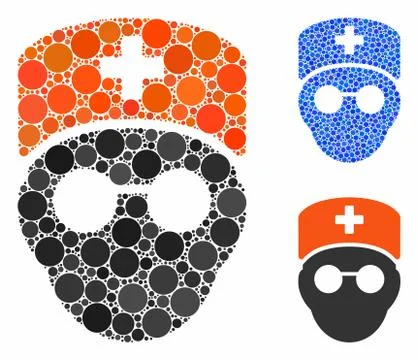 Medic Head Composition Icon of Circles Stock Illustration