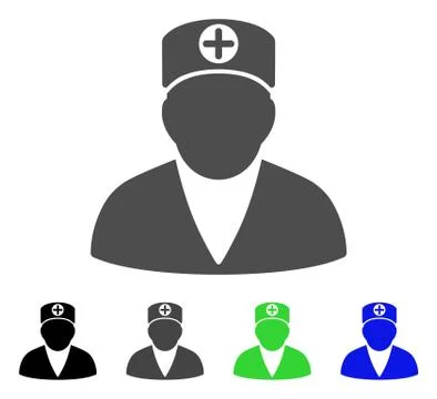 Medic Person Flat Icon 스톡 일러스트