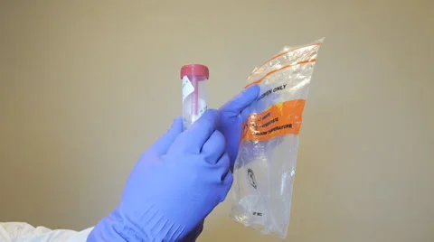 Medic places sample in bag Stock Footage 60241088