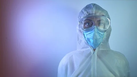 Medic in protective suit Video stock 126095198