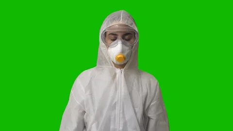 Medic puts on protective gloves Stock Footage 127106895