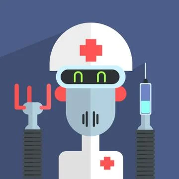 Medic Robot Character Stock Illustration
