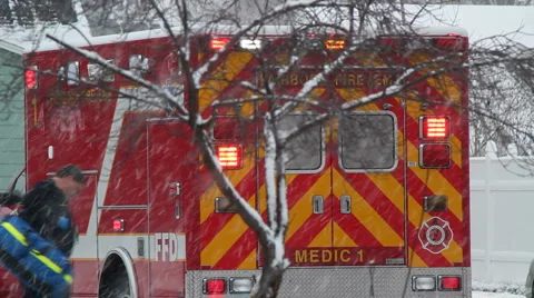 Medic in the snow Stock Footage 960133