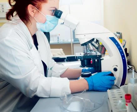 Medic staff at work in the laboratory. Stock Photos