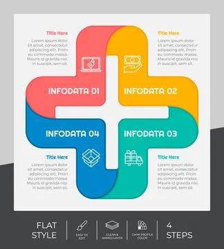 Medic step infographic vector design with 4 steps &amp; colorful style for presen 스톡 일러스트