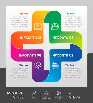 Medic step infographic vector design with 4 steps &amp; colorful style for presen 스톡 일러스트