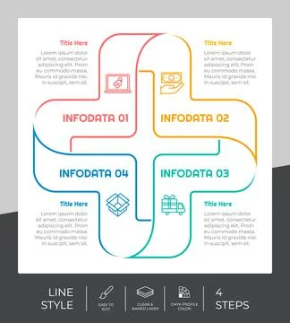 Medic step infographic vector design with 4 steps &amp; colorful style for presen Stock Illustration
